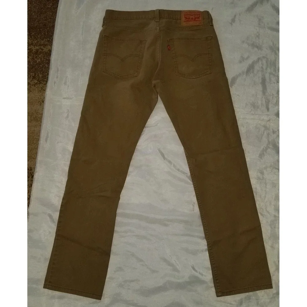 Levi's‎ 513 Slim Straight Pants 30x32 Brown Stretch Denim Casual Five-Pocket